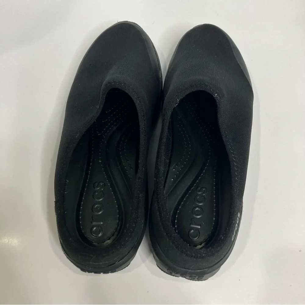 Crocs duet‎ busy day 2.0 Satya mule flat black women’s size 7 casual minimalist